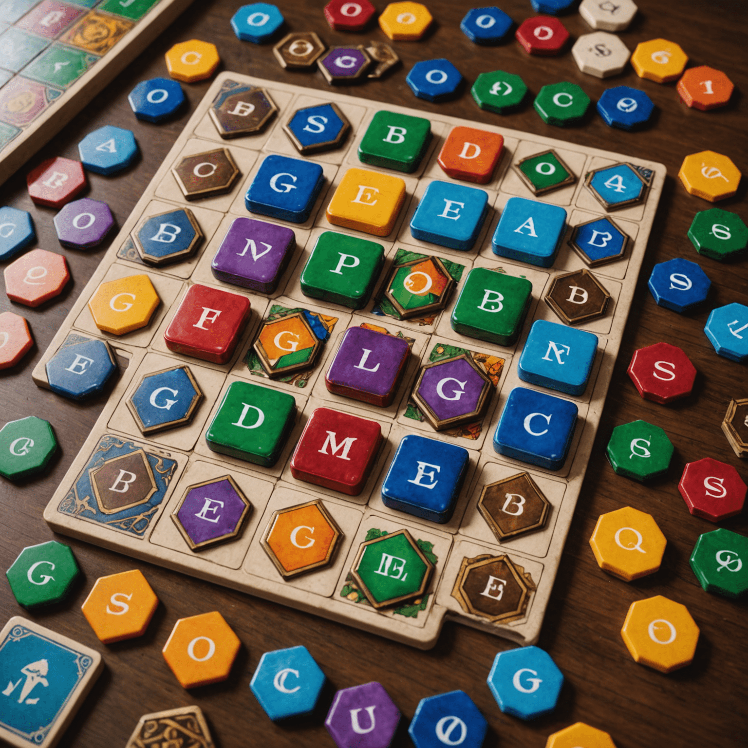 Splendor game setup with gem tokens and noble tiles